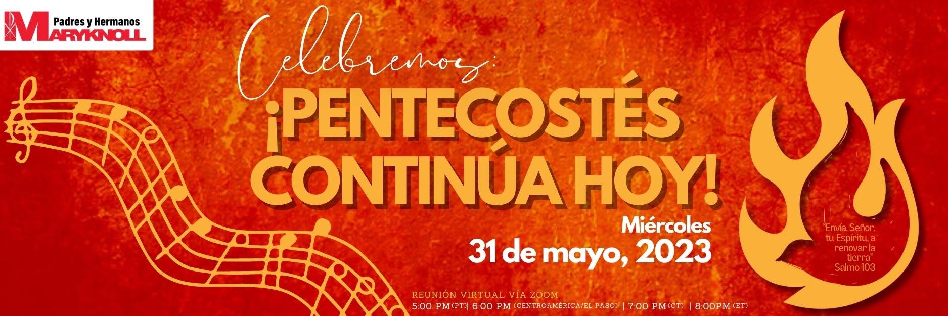 Banner ¡CELEBREMOS PENTECOSTÉS CONTINÚA HOY! (Facebook Cover) (Email Header)
