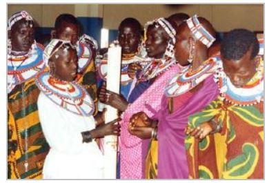women holding easter candle